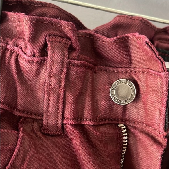 Zara women’s High Rise Burgundy Jeans Size 2 elastic at the waist - Picture 6 of 14